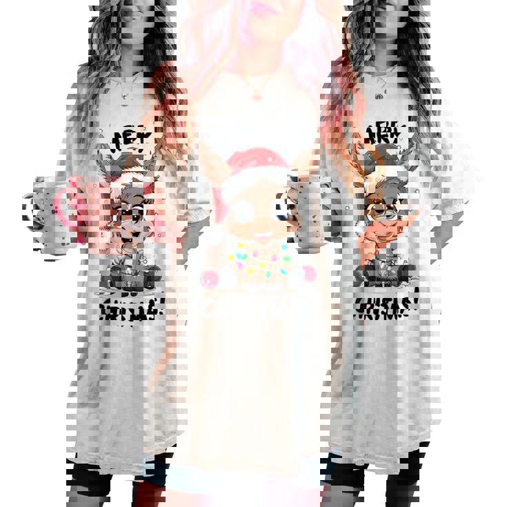 Âne Pull De Noël Animal De Ferme Drôle Merry Christmas T-shirt oversize confortable pour femme