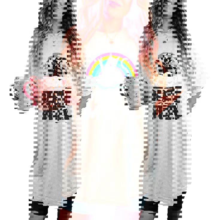 Death Metal Cat Satanic Banda De Punk Rock Para Niños Metal Rainbow Camiseta extragrande cómoda para mujer
