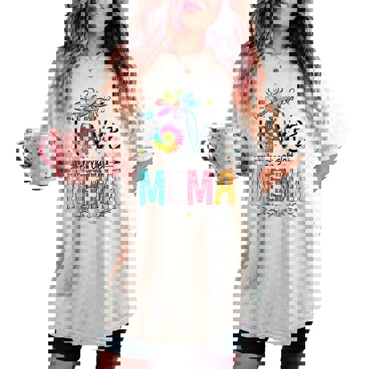 I Love Being Called Mema Daisy Flower Cute Mother's Day Women's Oversized Comfort T-shirt