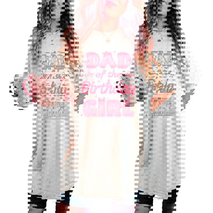Dad And Mom Of The Birthday Girl Coquette Bow Family Party Women's Oversized Comfort T-shirt