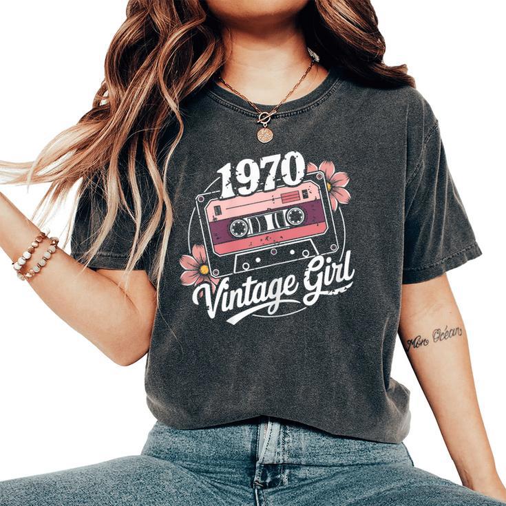 55 Años Intage 1970 Cumpleaños 55 Retro 1970 Camiseta extragrande cómoda para mujer