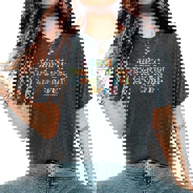 Admit It You Low Key Love Math Bruh Retro Math Teacher Women's Oversized Comfort T-Shirt