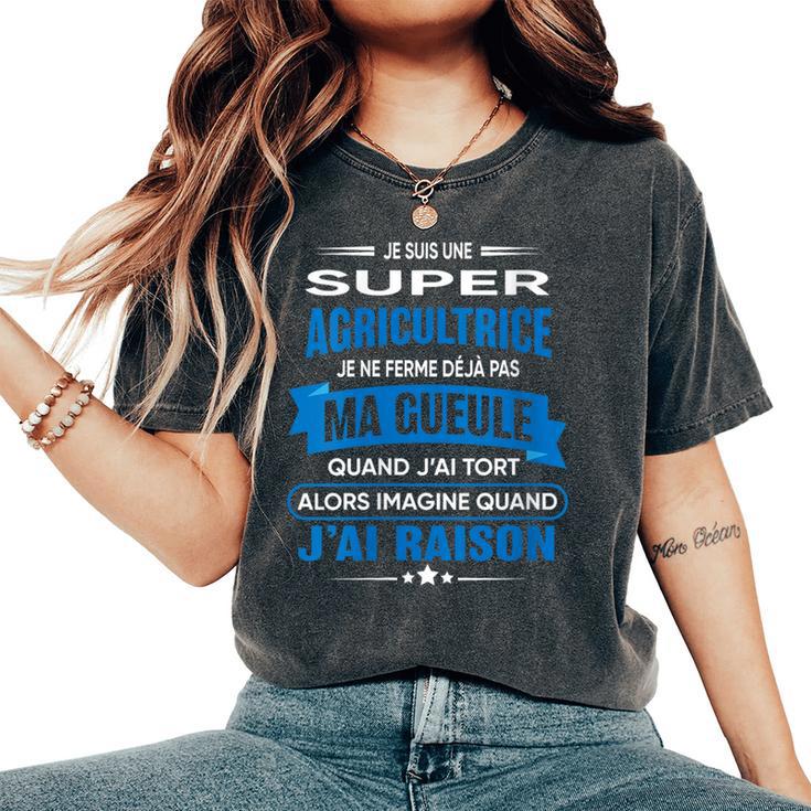 Agricultrice Je Ferme Pas Ma Gueule Cadeau Agricultrice T-shirt oversize confortable pour femme