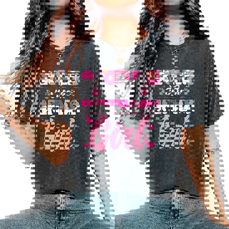 Brother Of The Birthday Girl Kitty Family Party Decorations Women's Oversized Comfort T-Shirt