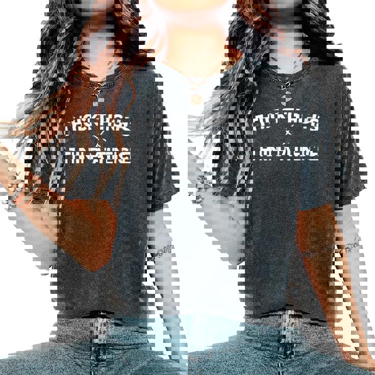 Cuisses Épaisses Et Bonnesibrations Citation Positive Amus T-shirt oversize confortable pour femme