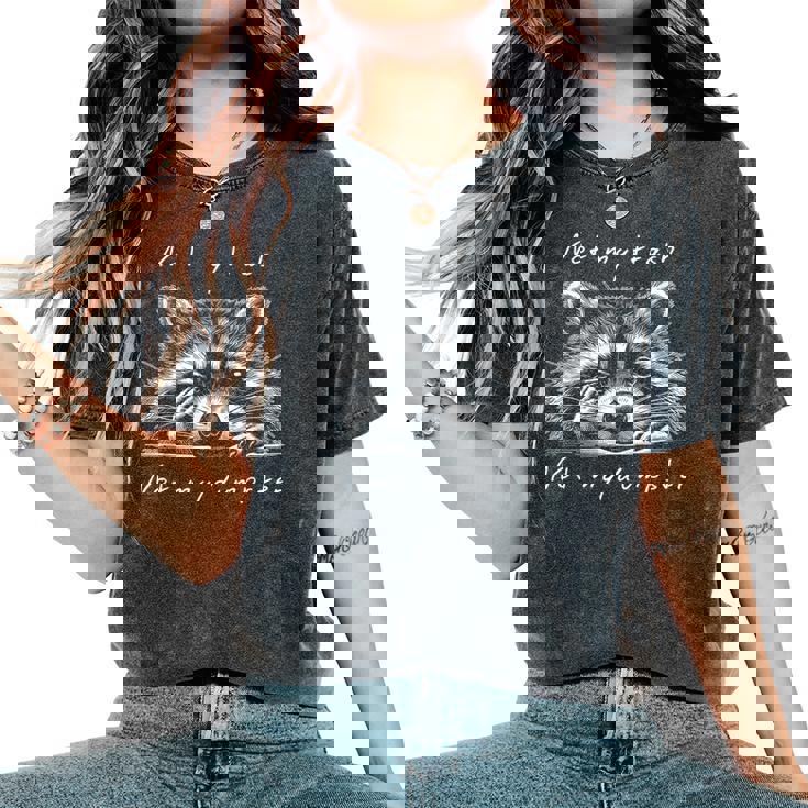Cute Raccoon Women's Oversized T-Shirt | Fun & Cozy Statement