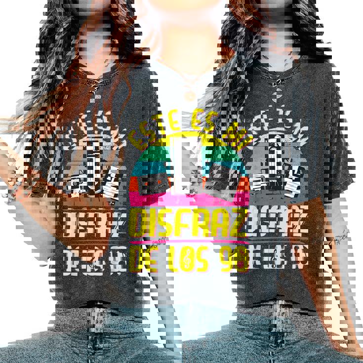 Disfraz Años 90 90S Outfit 90S Costume Niña Cassette Camiseta extragrande cómoda para mujer