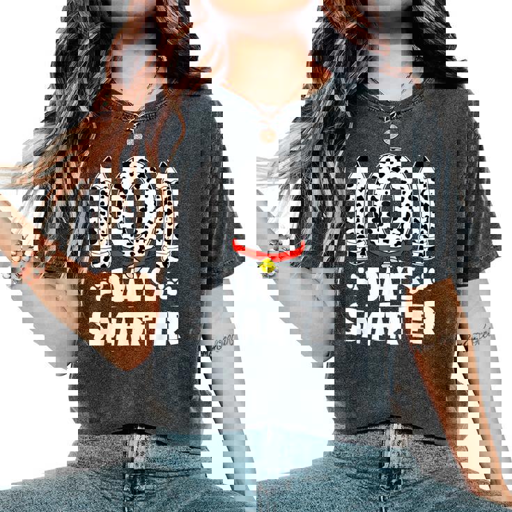 Dog Happy 101 Days School 100 Days Smarter Teacher Student Women's Oversized Comfort T-Shirt