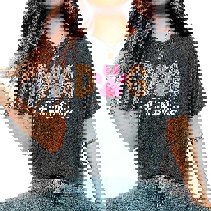 Dog Mimi Dog Lover Mimi Grandma Leopard Women's Oversized Comfort T-Shirt