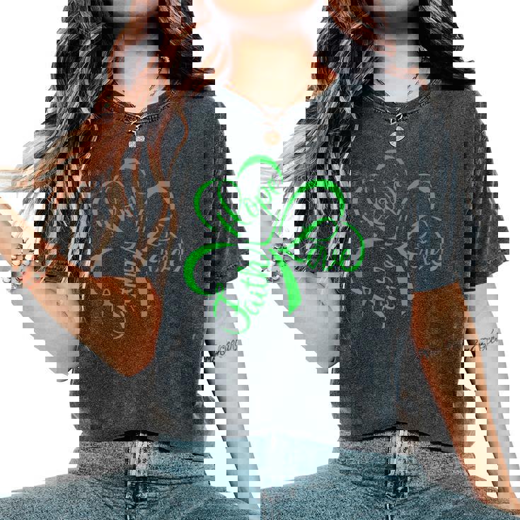 Faith Hope Love Christian Jesus Religious St Patrick's Day Women's Oversized Comfort T-Shirt