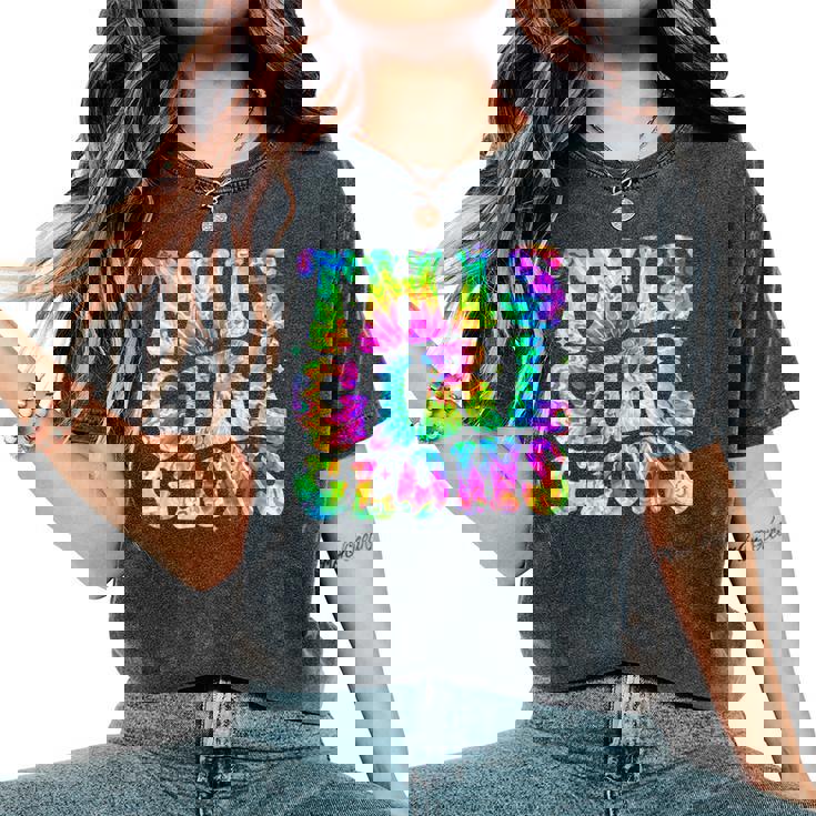 Girl Tie Dye This Girl Glows 80'S 90'S Women's Oversized Comfort T-Shirt