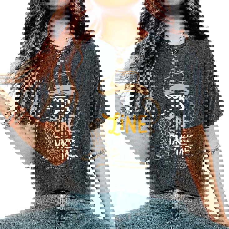 Line Dance It's Line Dance Time Bottes Western T-shirt oversize confortable pour femme