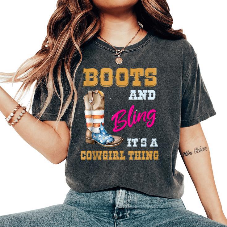 PrintJunkie Boots And Bling Its A Cowgirl Thing Wrangler Hat Kids Cowgirls T Shirt