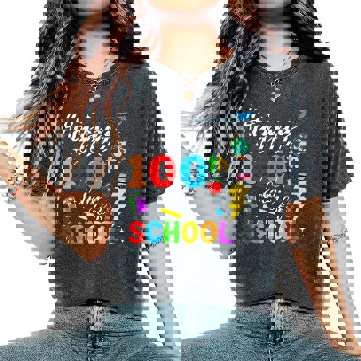 Happy 100 Days Of School Boys Girls 100Th Day Of School Women's Oversized Comfort T-Shirt