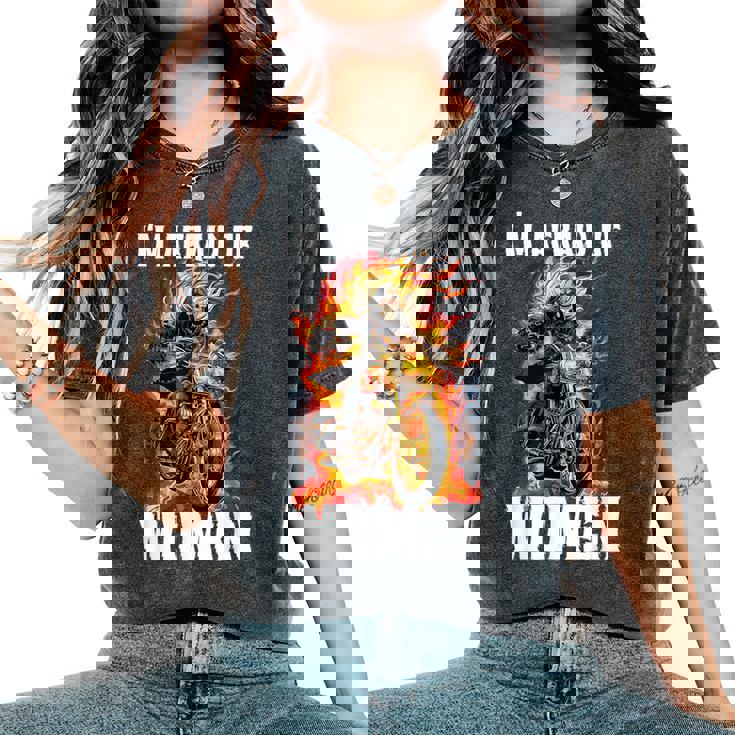 I'm Afraid Of Cringe Skeleton Camiseta extragrande cómoda para mujer