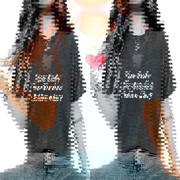 J'aimeraiment Les Bitcoins Et Les Dollars D'accord Trading Amusant T-shirt oversize confortable pour femme
