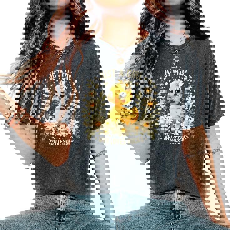 Just A Girl Who Loves Ducks Girl Cute Duck Women's Oversized Comfort T-Shirt