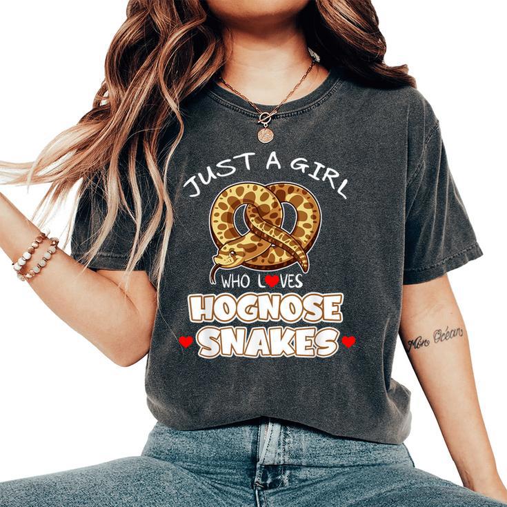 Just a Girl Who Loves Hognose Snakes Animals Lover Women's Oversized Comfort Colors T-Shirt