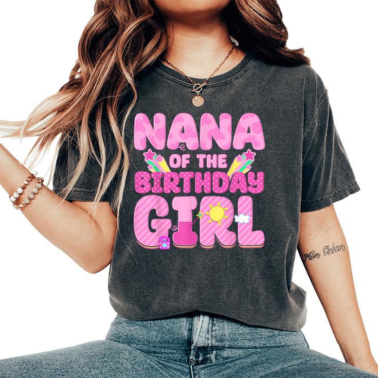 Nana Of The Birthday Girl Pig Family Party Decorations Women's Oversized Comfort T-Shirt