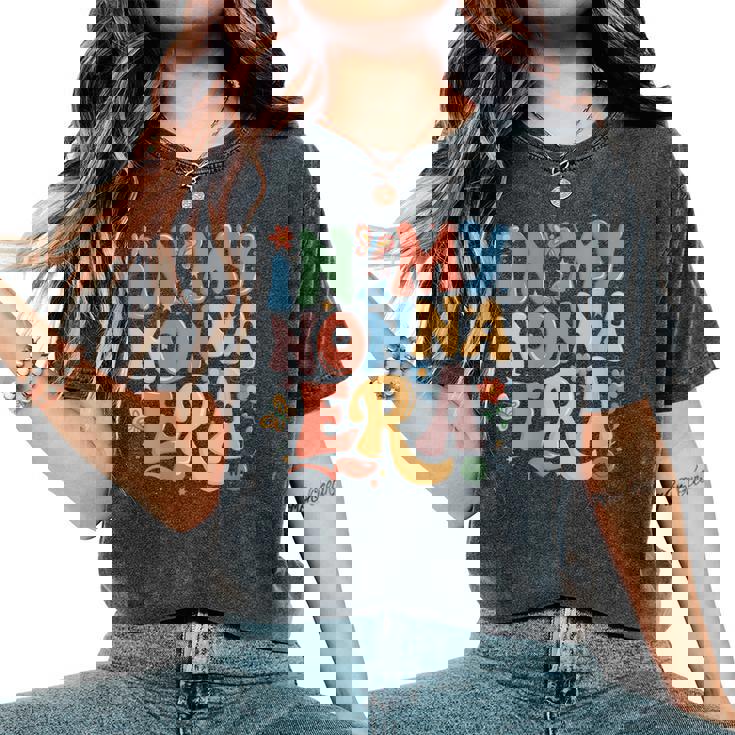 In My Nonna Era Retro Groovy Nonna Butterfly Women's Oversized Comfort T-Shirt