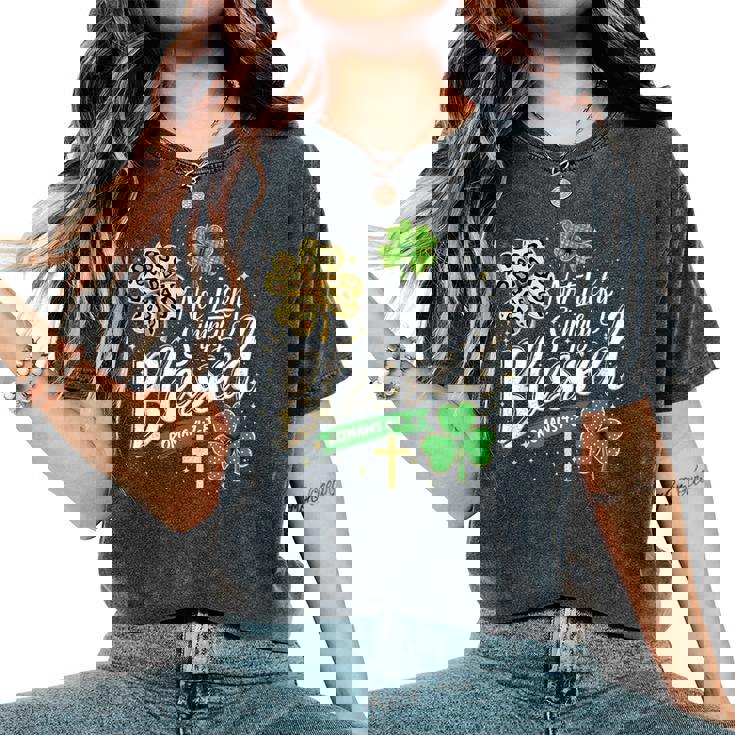 Not Lucky Simply Blessed Christian St Patrick’S Day Graphic Women's Oversized Comfort T-Shirt