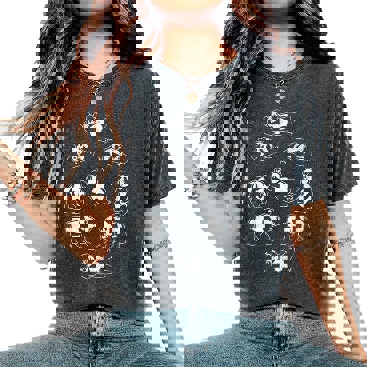 Pandas K-Pop Amusants T-shirt oversize confortable pour femme