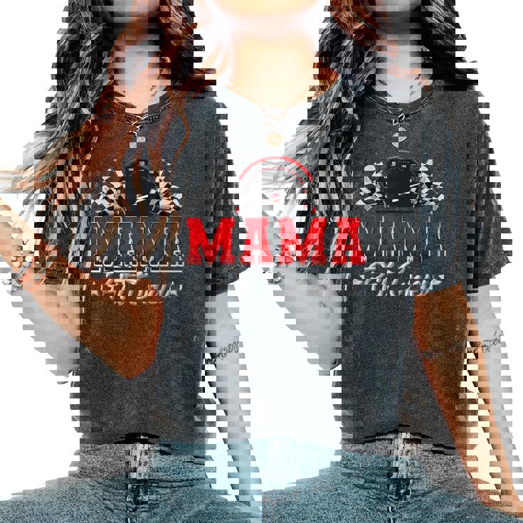 Pit Crew Race Car Racing Mama Family Birthday Party Women's Oversized Comfort T-Shirt