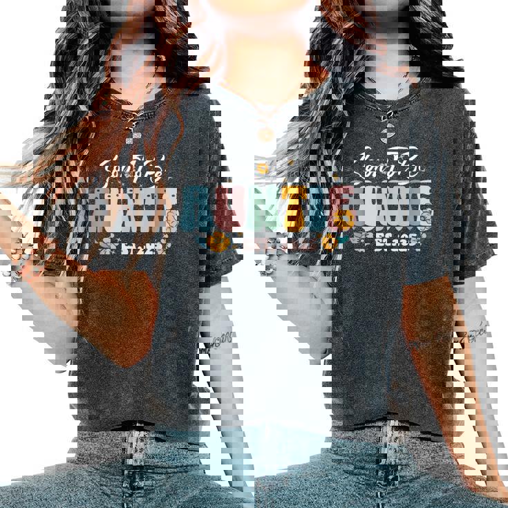 Pronto To Be Auntie Est 2025 Anuncio De Embarazo De Nueva Tía Camiseta extragrande cómoda para mujer
