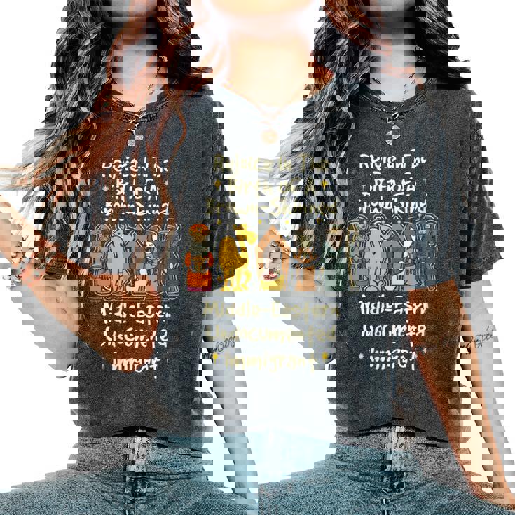 Rejoice In The Birth Of A Brown Skinned Middle Eastern Faith Women's Oversized Comfort Colors T-Shirt