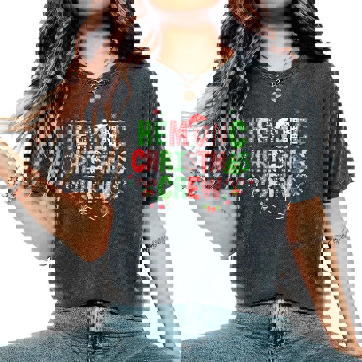 Retro Hemonc Christmas Crew Hematology Oncology Nurse Xmas Women's Oversized Comfort T-Shirt