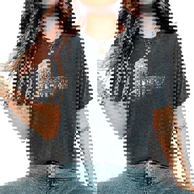 Roma Coliseo Italia Italia Anfiteatro Romano Me Encanta Roma Camiseta extragrande cómoda para mujer