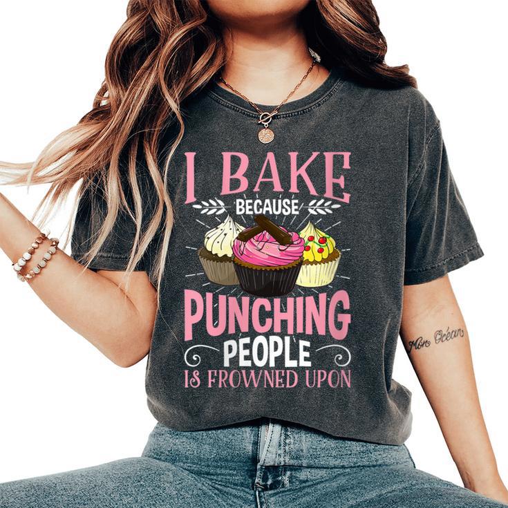 Rude Cupcake Bakery Humor Baking Joke Women's Oversized Comfort Colors T-Shirt