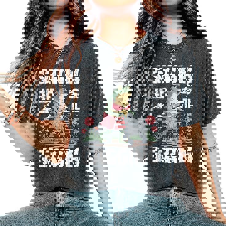 Sagging But Still Gagging Meme Frog Humor Girls Women's Oversized Comfort T-Shirt
