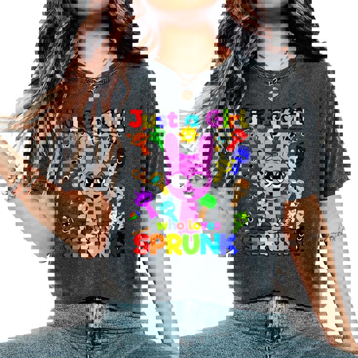 Sprunki Girls Fan Just A Girl Who Loves Sprunki Beats Camiseta extragrande cómoda para mujer