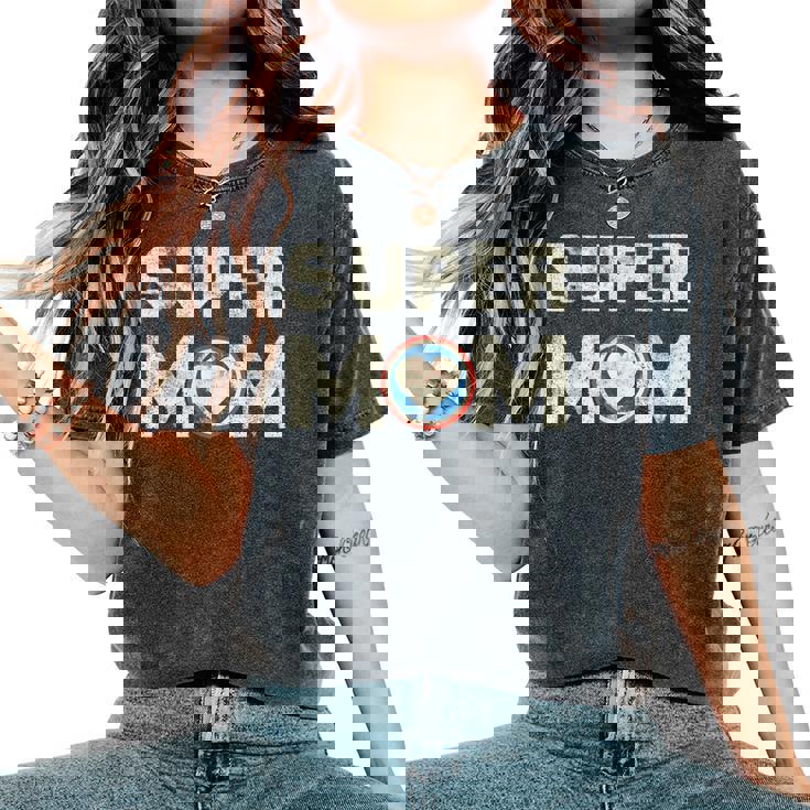 Super Mom Superheroine Mama Mother Heroine Star Sign Women's Oversized Comfort T-Shirt