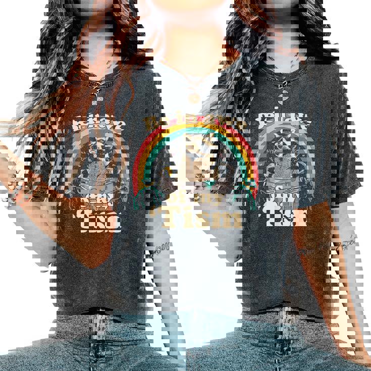 Autism Be In Awe Of My 'Tism Meme Autistic Raccoon Women's Oversized Comfort Colors T-Shirt Autism Be In Awe Of My 'Tism Meme Autistic Raccoon Women's Oversized Comfort Colors T-Shirt