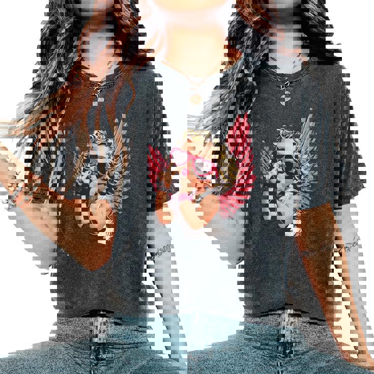 Cool Retro Cupid Leopard Peace Sign Valentines Day For Girls Women's Oversized Comfort T-Shirt Cool Retro Cupid Leopard Peace Sign Valentines Day For Girls Women's Oversized Comfort T-Shirt