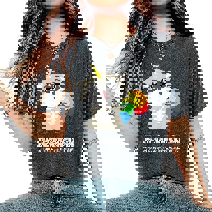 Racoonicorn Trash Panda Women's Oversized T-Shirt - Whimsical Comfort Racoonicorn Trash Panda Women's Oversized T-Shirt - Whimsical Comfort