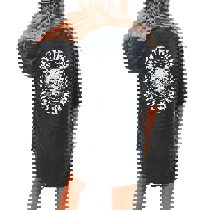 Gothic Raccoon Oversized T-Shirt - Back Print for Women