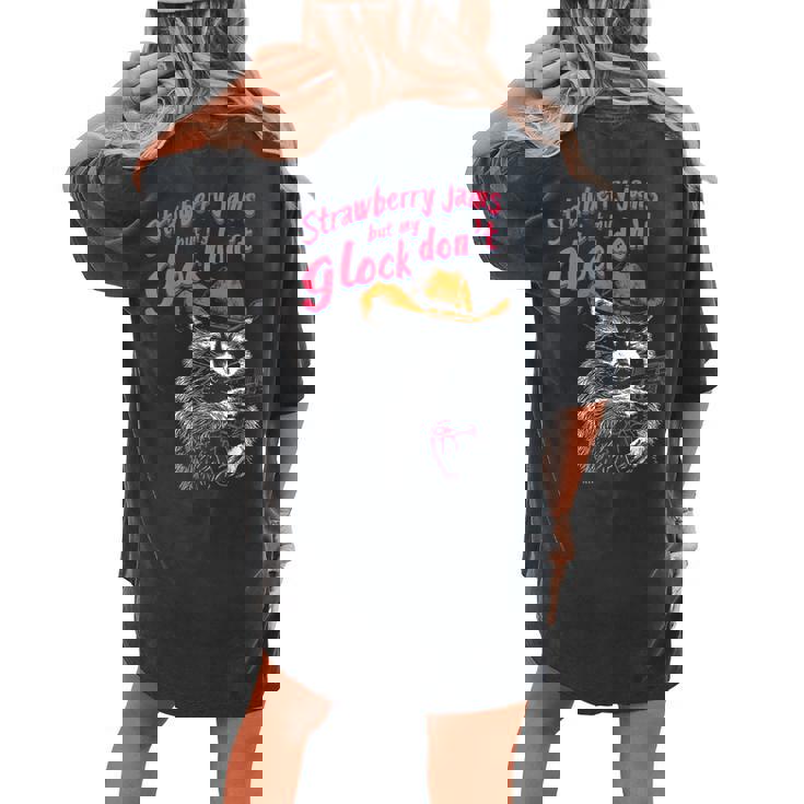 Strawberry Jam & Raccoon Back Print Women's Oversized Tee