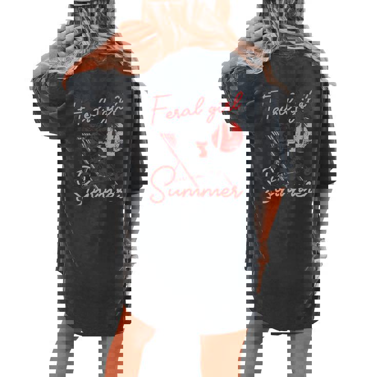 Feral Raccoon Summer Women's Oversized T-Shirt | Back Print