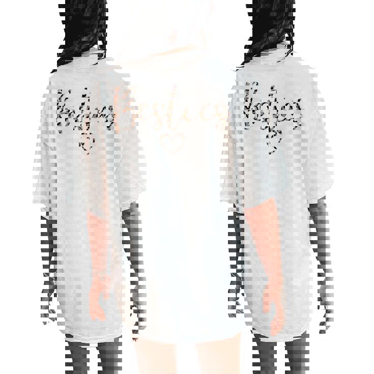 Besties Mom And Me Matching Leopard Mother's Day Women's Oversized Comfort T-Shirt Back Print