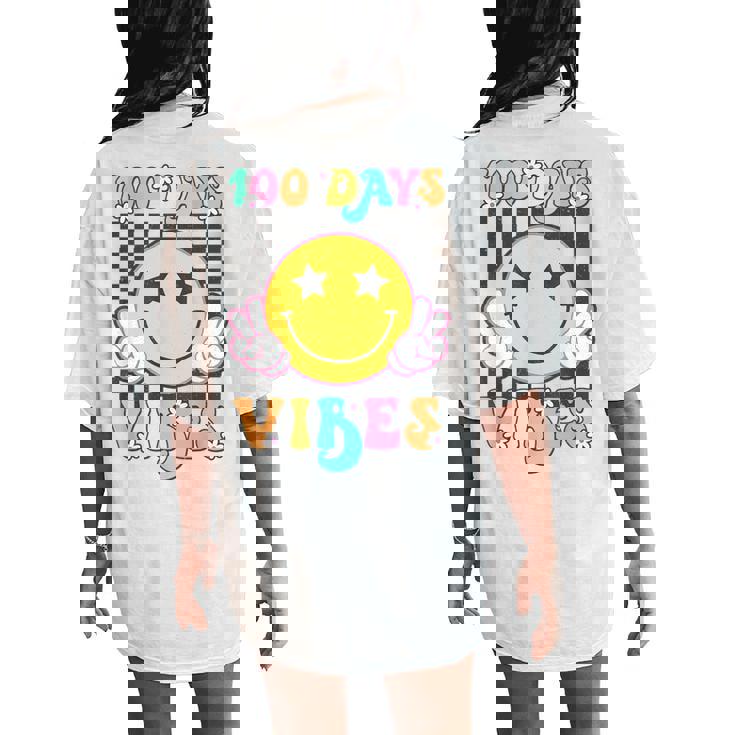 Cute 100 Days Vibes Smile Face 100 Days Of School Ns Girl Women's Oversized Comfort T-Shirt Back Print