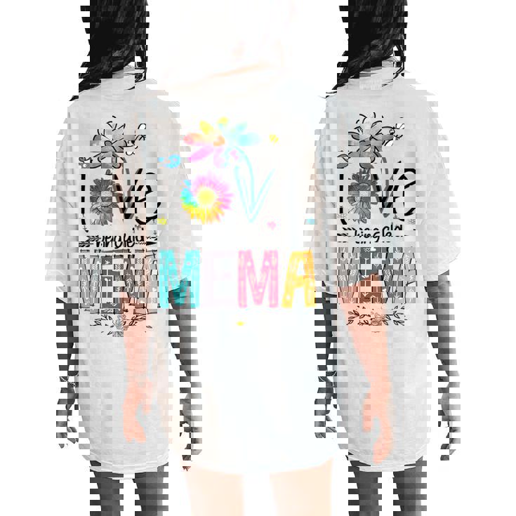 I Love Being Called Mema Daisy Flower Cute Mother's Day Women's Oversized Comfort T-Shirt Back Print