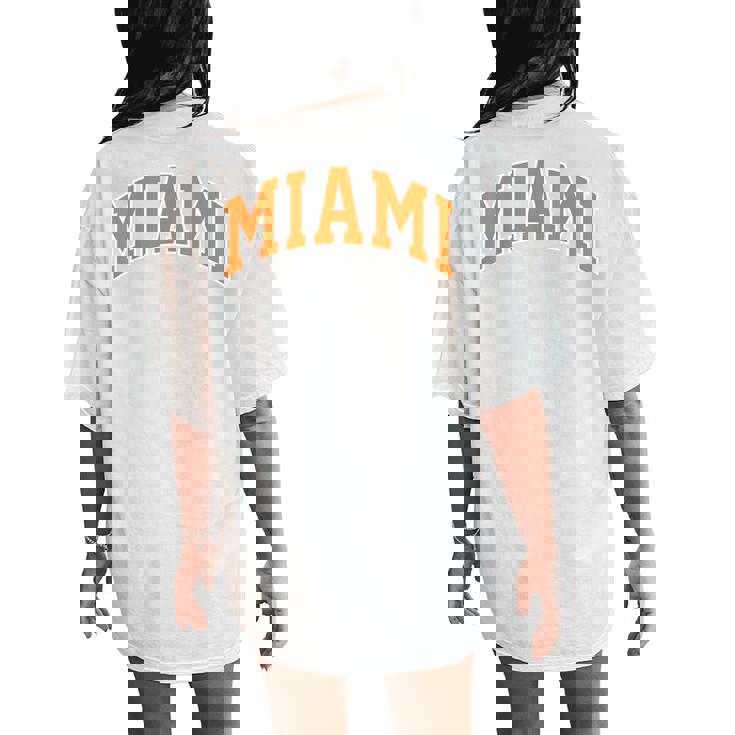 Retro Miami Miami Vintage Classic Orange Green Fl Women's Oversized Comfort T-Shirt Back Print
