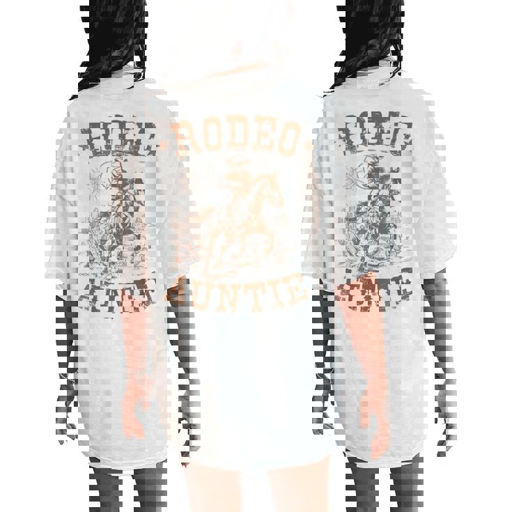 Rodeo Auntie Western Cowboy Family Matching Mother's Day Women's Oversized Comfort T-Shirt Back Print
