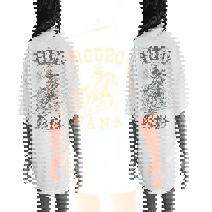 Rodeo Nana Western Cowboy Family Matching Mother's Day Women's Oversized Comfort T-Shirt Back Print
