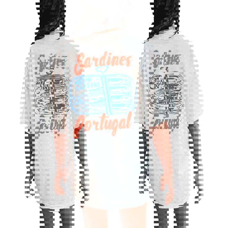 Sardines Tinned Fish Retro Graphic For Women Women's Oversized Comfort T-Shirt Back Print