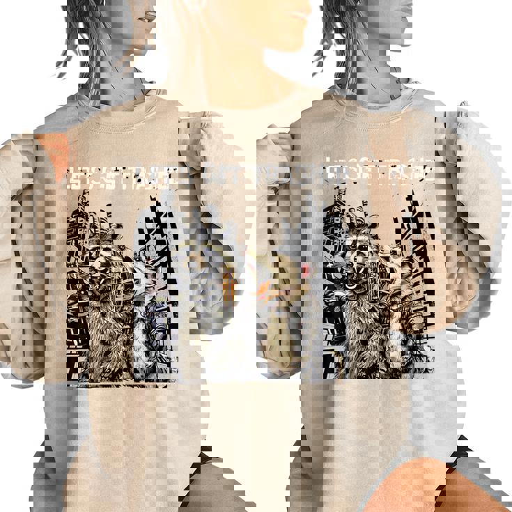 Let's Get Trashed Raccoon & Opossum Beer Sweatshirt - Women's Oversized