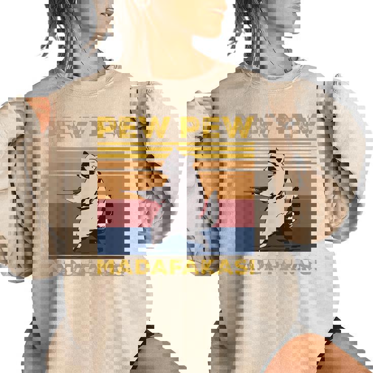 Pew Pew Madafakas Raccoon Vintage Women's Oversized Sweatshirt